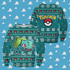 3D Anime Pokemon Bulbasaur Custom Fandom Ugly Christmas Sweater