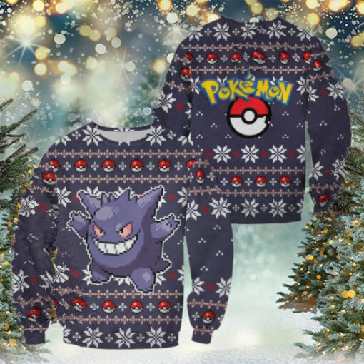 3D Anime Pokemon Gengar Custom Fandom Ugly Christmas Sweater