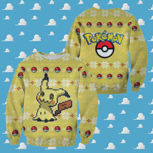 3D Anime Pokemon Mimikyu Custom Fandom Ugly Christmas Sweater