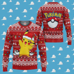 3D Anime Pokemon Pikachu Santa Custom Fandom Ugly Christmas Sweater