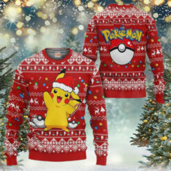 3D Anime Pokemon Pikachu Santa Custom Fandom Ugly Christmas Sweater