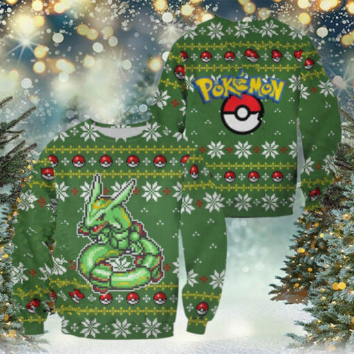 3D Anime Pokemon Rayquaza Custom Fandom Ugly Christmas Sweater