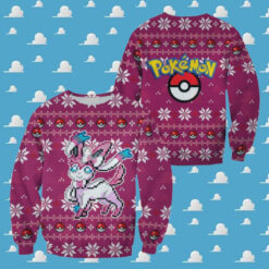 3D Anime Pokemon Sylveon Custom Fandom Ugly Christmas Sweater