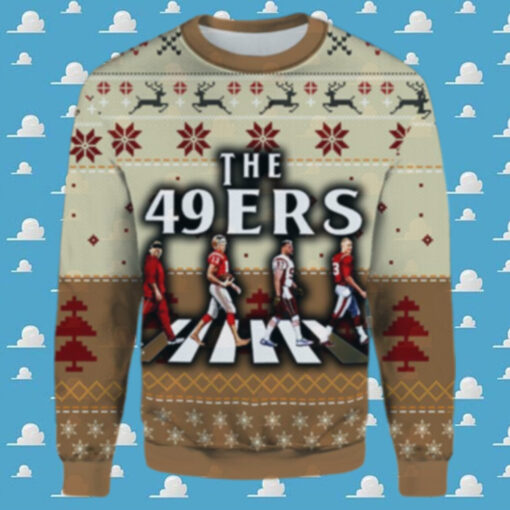 49ers Walking Abbey Road Signatures Football Limited Ugly Sweater – Narides