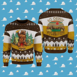 A Bear With Beer Go Outside Camping Sweater