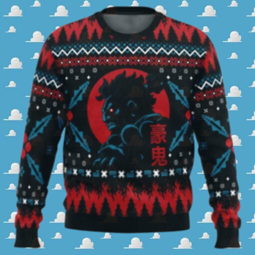 Akuma Street Fighter Ugly Christmas Sweater