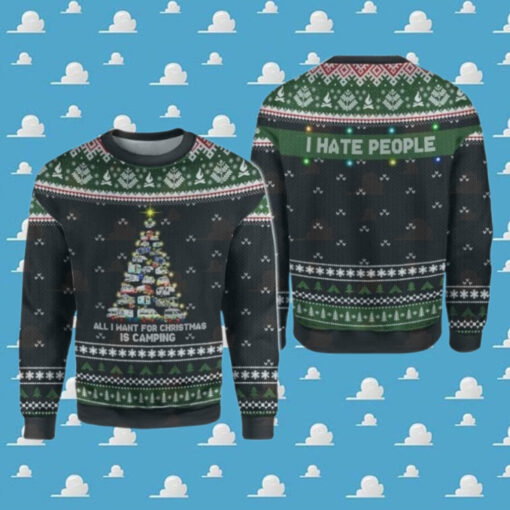 All I Want For Christmas Is Camping Ugly Christmas Sweater