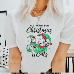 All I want for Christmas is cats shirt