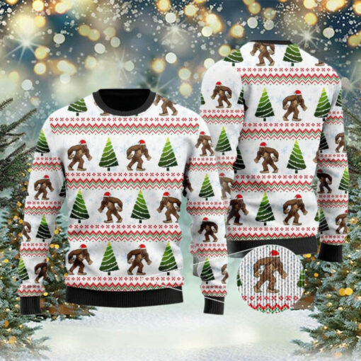 Amazing Bigfoot Christmas Tree Ugly Sweater