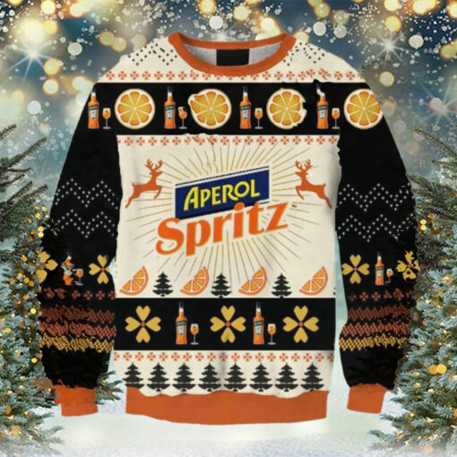 Aperol Spritz Christmas Four Leaf Clover Ugly Sweater