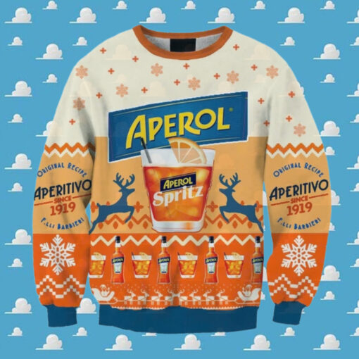 Aperol Spritz Snowing Christmas Ugly Sweater