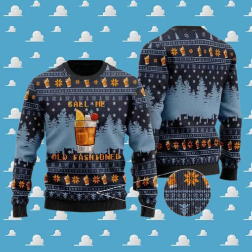 Whiskey Call Me Old Fashioned Ugly Christmas Sweater