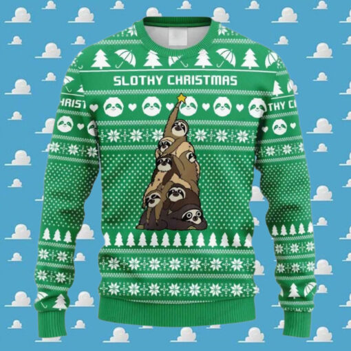 Sloth Tree Ugly Christmas Sweater