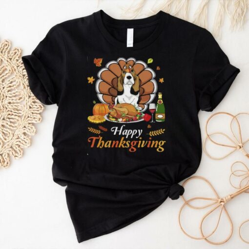 Basset Hound Turkey happy Thanksgiving shirt