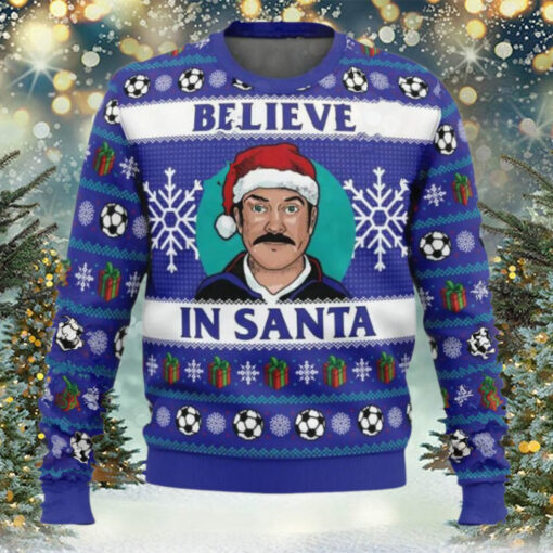 Believe In Santa Ted Lasso Ugly Christmas Sweater