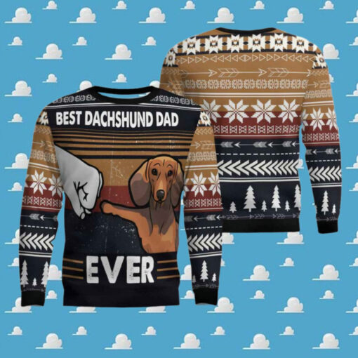 Best Dachshund Dad Ever Ugly Christmas Sweater