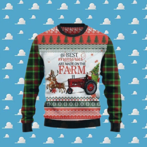 Best Memories Made on Farm Christmas Ugly Sweater, Happy Farm Christmas Sweater, Farm Animal Xmas Party Shirt, Christmas Gift For Farmer