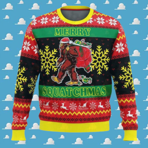 Bigfoot Merry Squatchmas Ugly Christmas Sweater