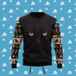 Black Cat Cute Face Ugly Christmas Sweater Best Gift For Xmas