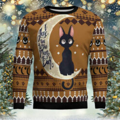 Black Cat Moon And Back Ugly Christmas Sweater