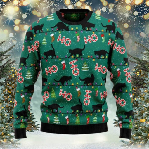 Black Cat Ugly Christmas Sweater