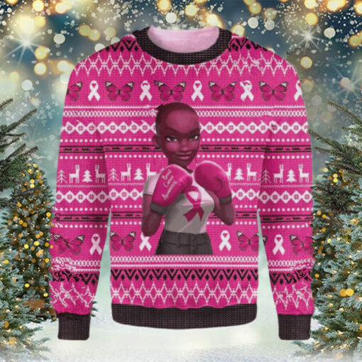 Black Girl Breast Cancer Awareness 3D Sweater