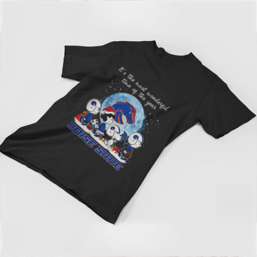 Boise State Broncos It The Most Wonderful Time Of The Year Peanut Characters Christmas Shirt