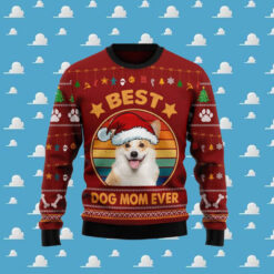 Cardigan Welsh Corgi Best Dog Mom Ever Ugly Christmas Sweater Ugly Sweater