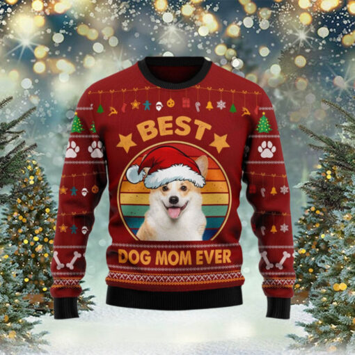 Cardigan Welsh Corgi Best Dog Mom Ever Ugly Christmas Sweater Ugly Sweater