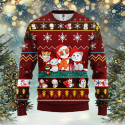 Cat Cartoon Cute Noel Ugly Christmas Sweater