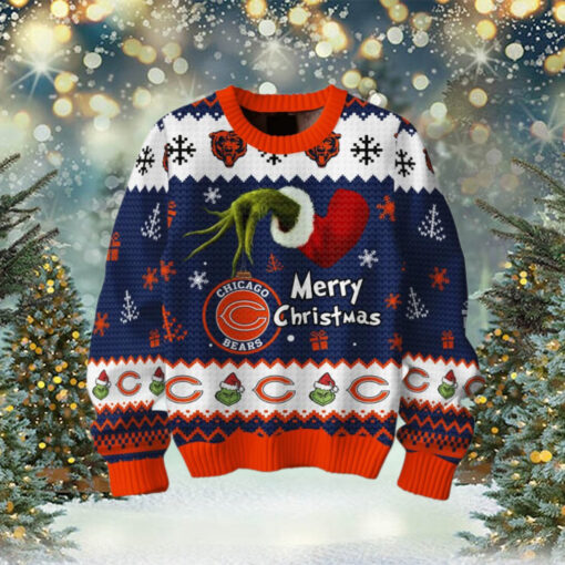 Chicago Bears x Grinch Merry Christmas Ugly Sweater