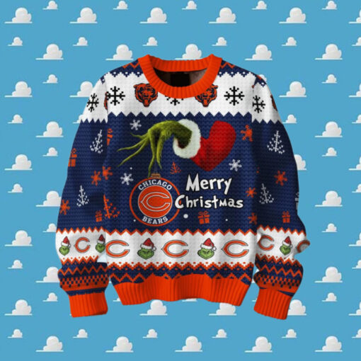 Chicago Bears x Grinch Merry Christmas Ugly Sweater