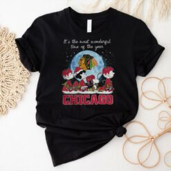 Chicago Blackhawks It The Most Wonderful Time Of The Year Peanut Characters Christmas Shirt