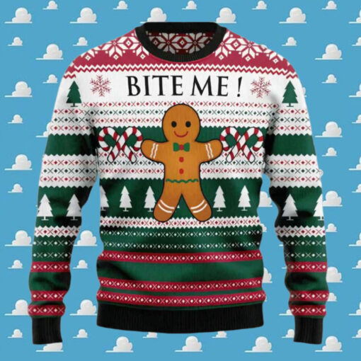 Christmas Cookies Bite Me Ugly Christmas Sweater