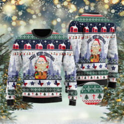 Christmas Patterns And Lovely Santa Claus Texas Merry Christmas Gift For Christmas Ugly Christmas Sweater