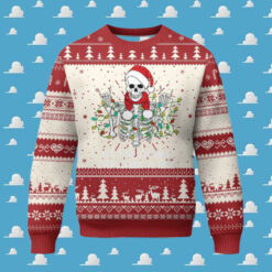 Christmas Skeleton Ugly Christmas Sweater It’s Fine I’m Fine Everything Is Fine Xmas Light Funny TS02