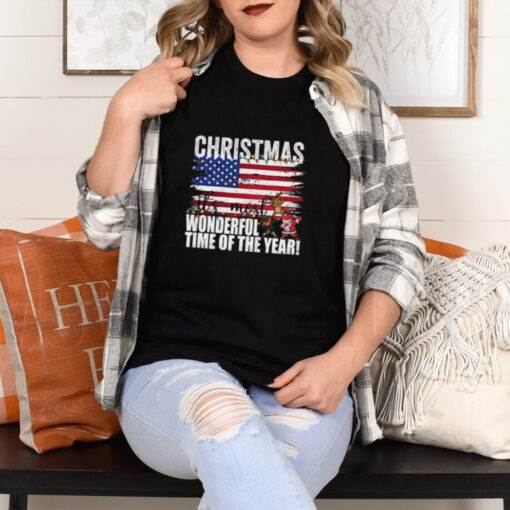 Christmas it_s most Wonderful time of the year american flag T Shirt