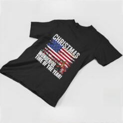 Christmas it_s most Wonderful time of the year american flag T Shirt