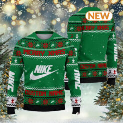 Custom Merry Xmas Nike Green Ugly Sweater