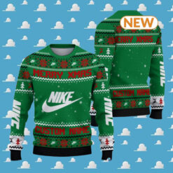 Custom Merry Xmas Nike Green Ugly Sweater