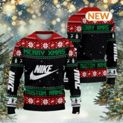 Custom Merry Xmas Nike Red Ugly Sweater