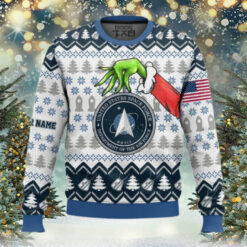 Custom Name Grinch x US Space Force Ugly Sweater V2