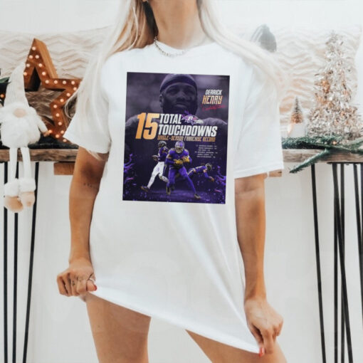 Derrick Henry Baltimore Ravens NFL 15 Total Touchdowns Single Season Franchise Record Signature Poster t shirt