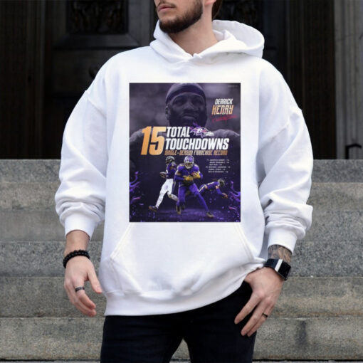 Derrick Henry Baltimore Ravens NFL 15 Total Touchdowns Single Season Franchise Record Signature Poster t shirt