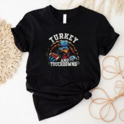 Detroit Lions Happy Thanksgiving Turkey And Touchdowns Shirt