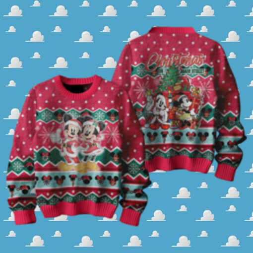 Disney Mickey Mouse And Friends Christmas On Main Street Ugly Sweater