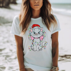 Disney Santa Marie Cat Christmas Lights Shirt