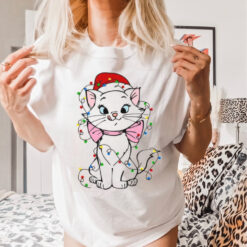 Disney Santa Marie Cat Christmas Lights Shirt