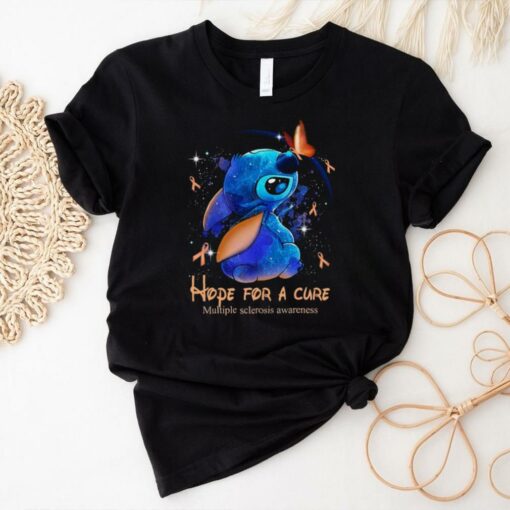 Disney Stitch With Butterfly Hope For A Cure Multiple Sclerosis Awareness T Shirt