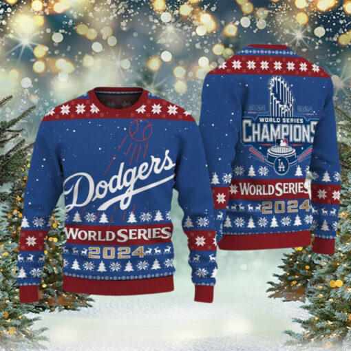 Dodgers MLB World Series 2024 Champions Los Angeles Dodgers Gift For Men And Women Ugly Christmas Sweater